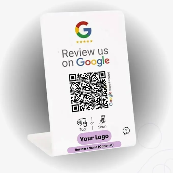 Customized Google Review Stand/Card with Logo UV Printed 4K